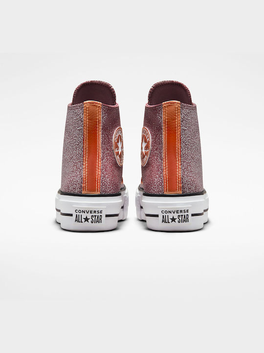 Chuck Taylor All Star Lift Flatforms Stiefel Rosa