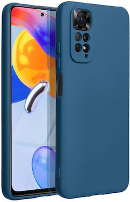 Forcell Real Smooth Umschlag Rückseite Silikon Blau (Redmi Note 11 Pro)