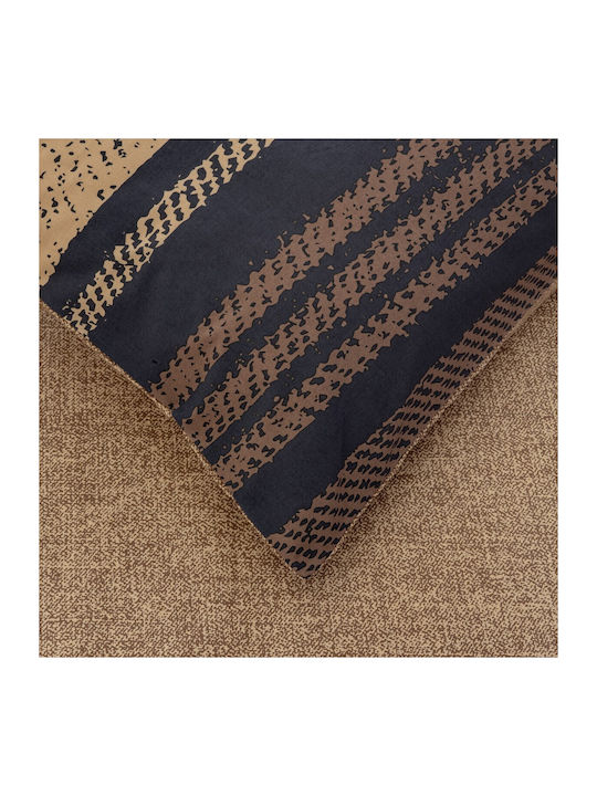 Kocoon Bettwäsche-Set Einzel mit Gummiband 100x200+30cm. Tena Brown 3Stück