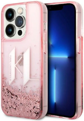 Karl Lagerfeld Liquid Glitter Silicone Back Cover Pink (iPhone 14 Pro)