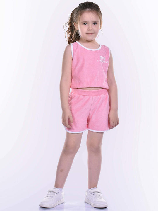 Nek Kids Wear Set pentru copii cu Șorturi Vara 2buc Roz