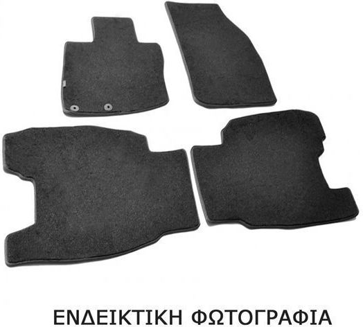 Lampa Set of Front and Rear Mats 4pcs from Carpet for Honda Civic Black