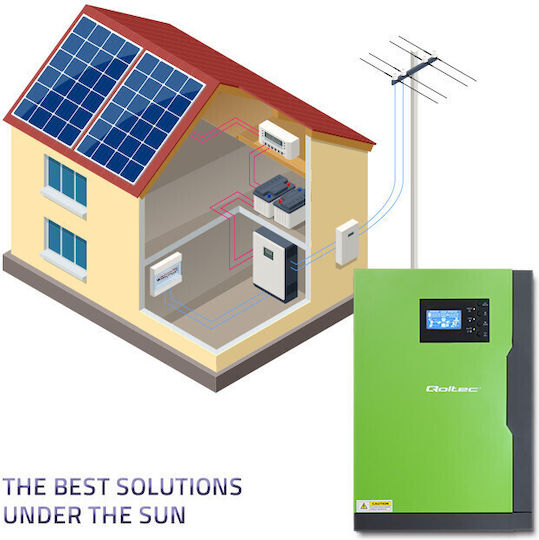 Qoltec Hybrid Off-Grid Τροποποιημένου Ημιτόνου Wechselrichter Ισχύος 3500W με Nenn-Eingangsspannung 24V 53886
