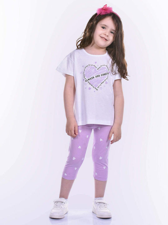 Kids' Set with Leggings Summer 2pcs White