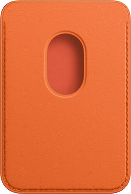 Apple Leather Wallet MagSafe Card Case In Orange Colour