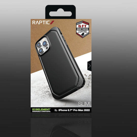 Raptic Slim Back Cover Πλαστικό / Σιλικόνης Μαύρο (iPhone 14 Pro Max)