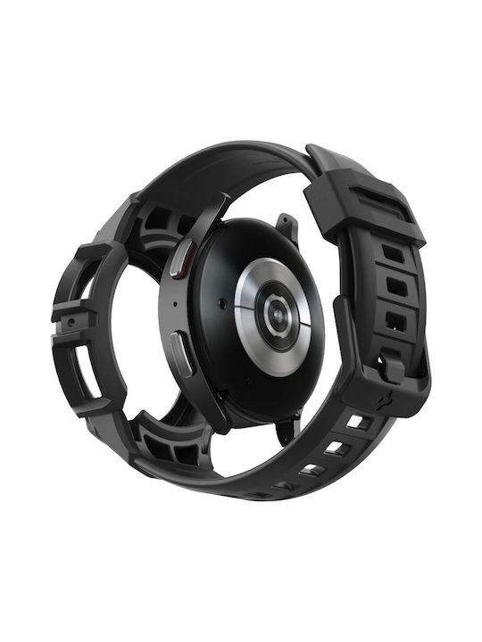 Spigen Rugged Armor Silikonhülle in Schwarz Farbe für Galaxy Watch5 Pro