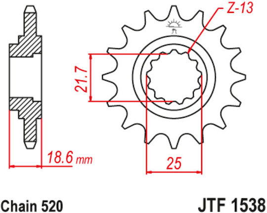JT Sprockets Front Sprocket 15 Teeth for Kawasaki Z750 / Z800