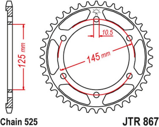 JT Sprockets Hinteres Ritzel 96'-98' 42 Zahn Stahl für Yamaha TDM 850