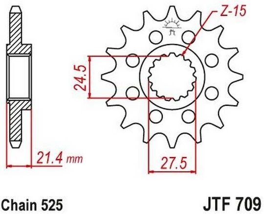 JT Sprockets Vorderes Ritzel 16 Zähne