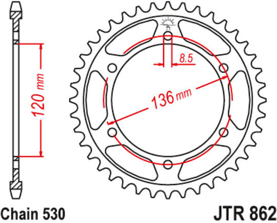 JT Sprockets Hinteres Ritzel 38 Zähne für Yamaha RD 500 / XJ