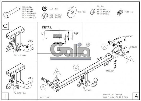 Galia Abschlepphaken Auto Fiat E-Commerce-Website