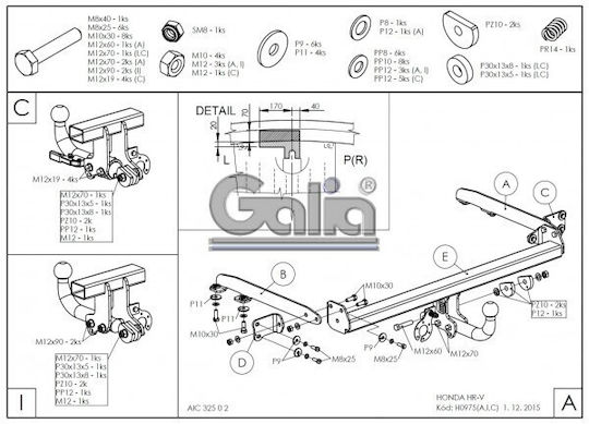 Galia Abschlepphaken Auto Honda HR-V