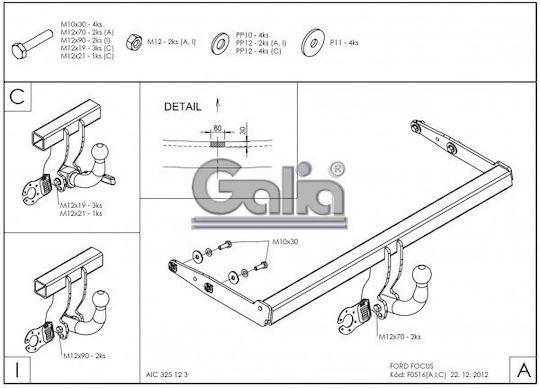 Galia Abschlepphaken Auto Ford Focus
