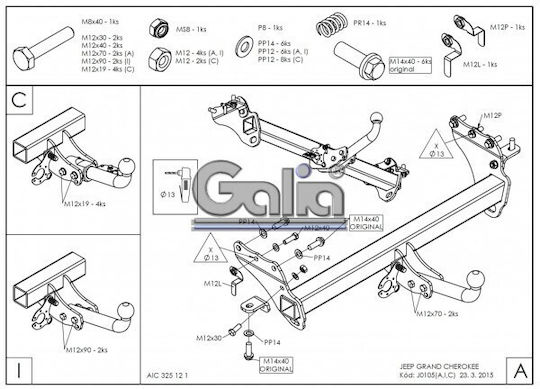 Galia Abschlepphaken Auto Jeep Großer Cherokee