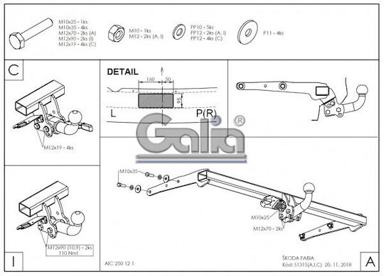 Galia Abschlepphaken Auto Skoda Fabia