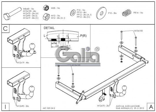 Galia Abschlepphaken Auto Audi A4