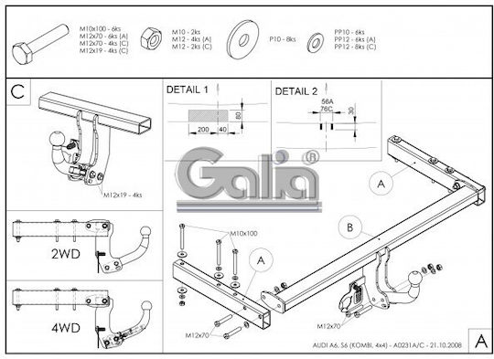 Galia Abschlepphaken Auto Audi A6
