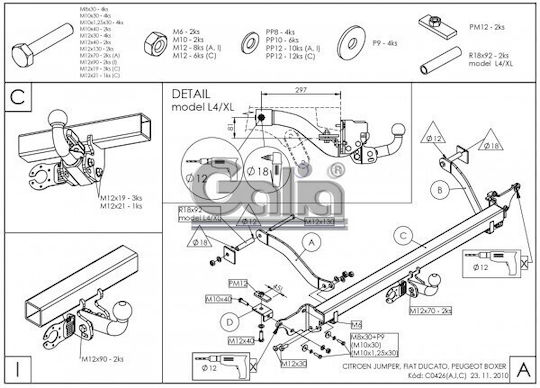 Galia Abschlepphaken Auto Citroen Pullover
