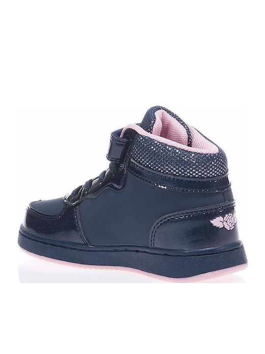 Kids Sneakers High with Scratch Navy Blue