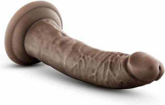 Dr. Skin Plus Posable Glass Dildo With Suction Cup Chocolate 18cm