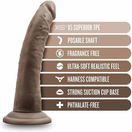Dr. Skin Plus Posable Glass Dildo With Suction Cup Chocolate 18cm
