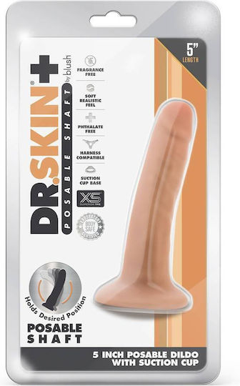 Dr. Skin Plus Posable Ρεαλιστικό Dildo με Βεντούζα Vanilla 14cm