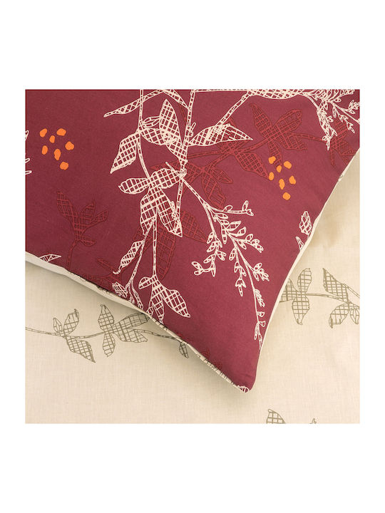Kocoon Bettwäsche-Set Einzel 160x270cm. Grunge Rose / Bordeaux 3Stück