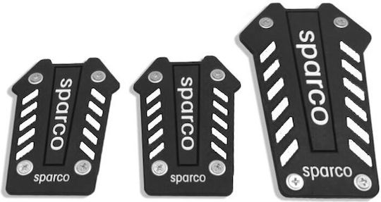Car Pedal Set Universal Aluminum White 3pcs