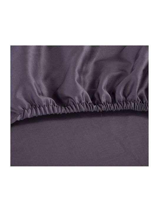 Nef-Nef Homeware Sheet Super-Double with Elastic 160x200+35cm. Elements Anthracite