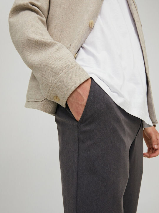 Trousers Chino Elastic in Slim Fit Dark Grey