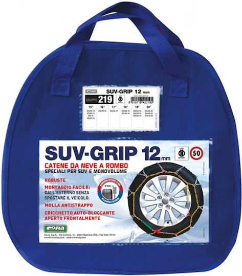 Cora SUV-Grip 219 Αντιολισθητικές Αλυσίδες Πάχους 12mm Αυτοκινήτου 4x4 2τμχ