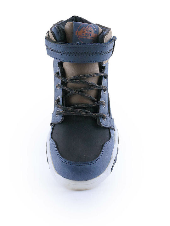 Παιδικά Sneakers High Ανατομικά με Σκρατς Μπλε