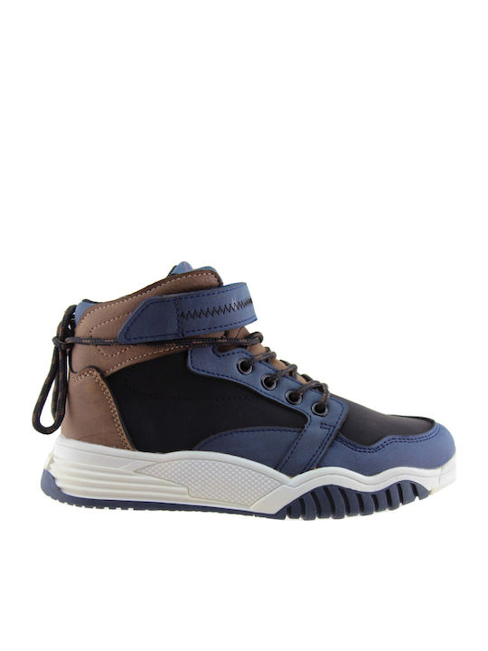 Παιδικά Sneakers High Ανατομικά με Σκρατς Μπλε