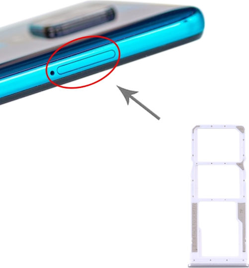Βάση Κάρτας SIM & SD Ασημί για Redmi Note 9S