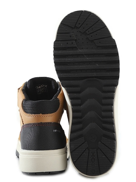 Bunshee Παιδικά Sneakers High Ανατομικά με Σκρατς Καφέ