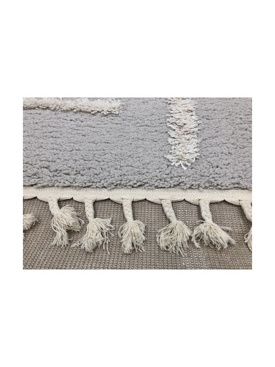Koulis Carpets Thick 823 Rug Rectangular with Fringes Grey / Cream