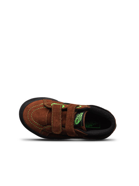 SK8-Mid Reissue Παιδικά Sneakers High με Σκρατς Καφέ