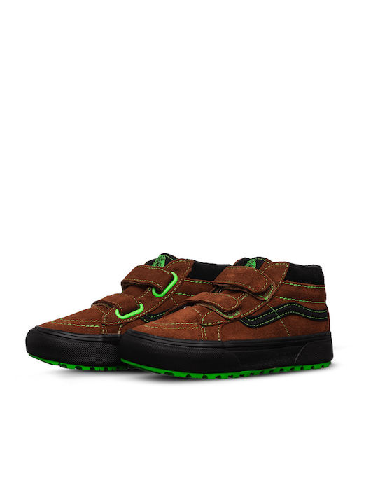 SK8-Mid Reissue Παιδικά Sneakers High με Σκρατς Καφέ