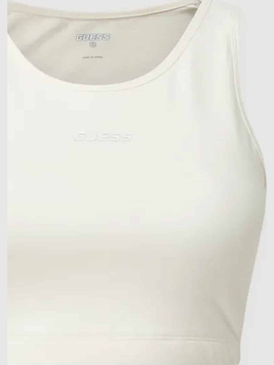 Damen Sport Crop Top mit Trägern Beige