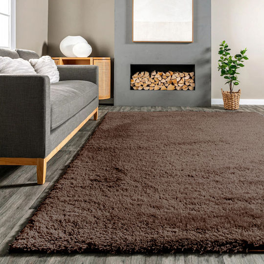 Saray Home Soft Χαλί Ορθογώνιο Shaggy Καφέ 200x270cm
