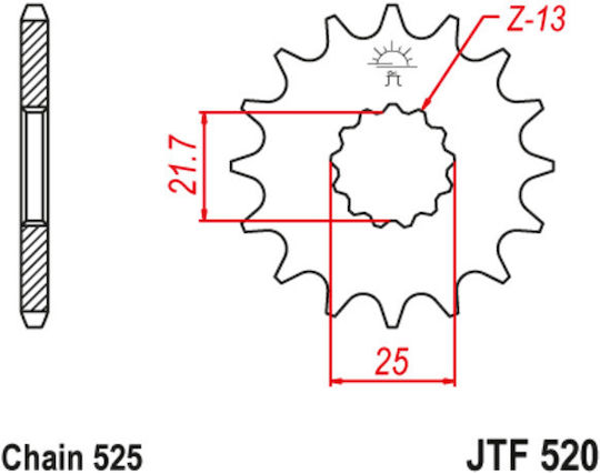 JT Sprockets Front Sprocket 15 Teeth for Suzuki DL 650 V-STROM 04-16 / GSF 650 Bandit 07-11 / SV 650S 99-11