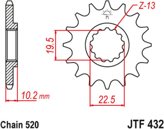 JT Sprockets Front Sprocket 15 Teeth for Suzuki DRZ 400S 00-12 / DR 200SE 96-10