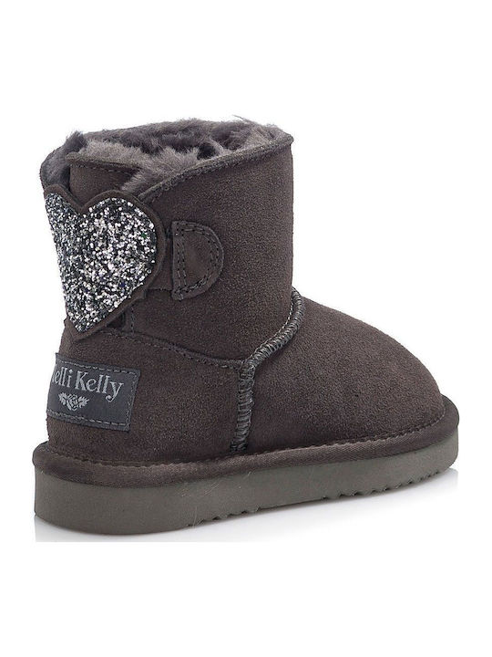 Suede Kids Boots Gray