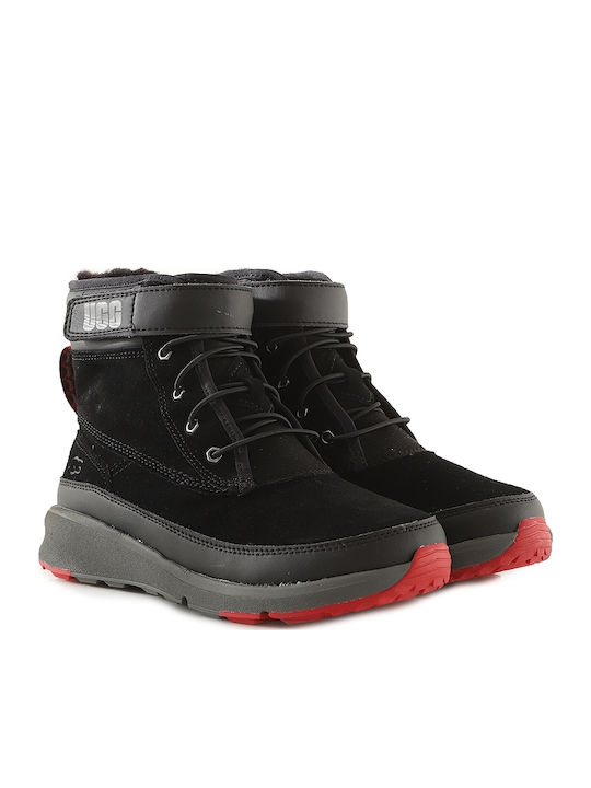 Arren K Weather Suede Kids Boots with Zipper Black