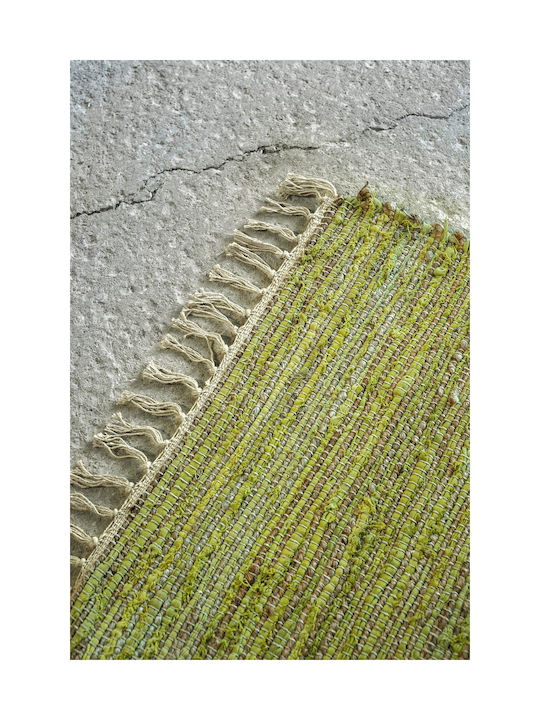 Nima Arya Teppich Rechteckig Synthetisch,Polyester/Cotton/Leather Lime