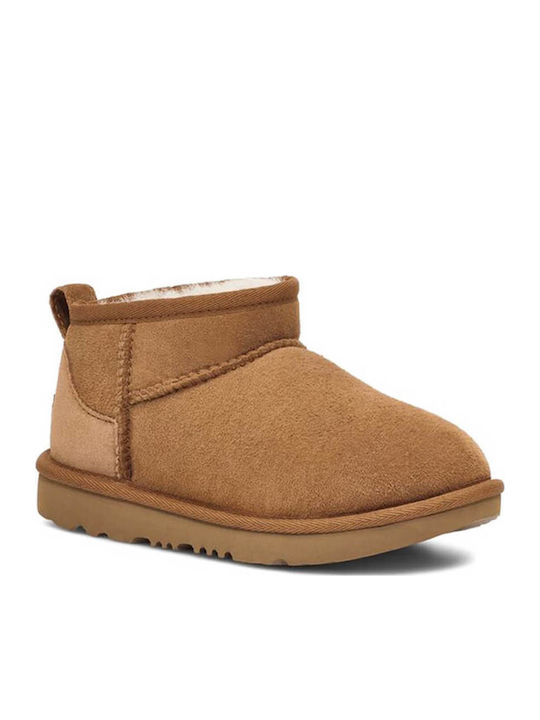 Classic Ultra Mini Suede Kids Boots Brown