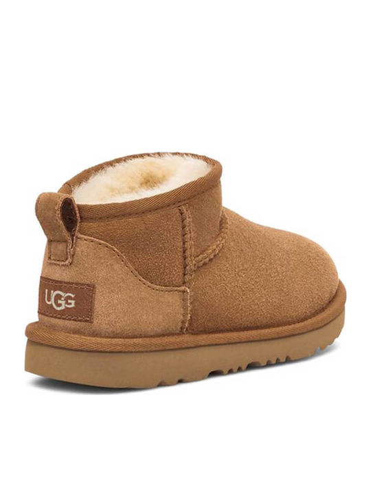 Classic Ultra Mini Suede Kids Boots Brown