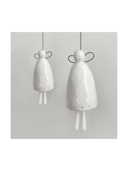 Angel Ornament Bell Porcelain White 4x4cm
