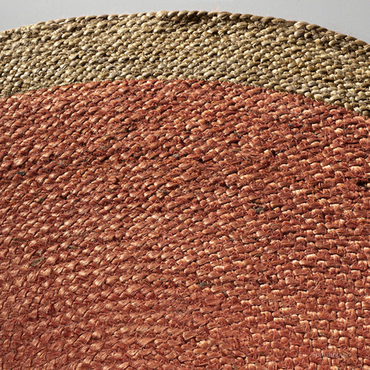 Silk Fashion 1706 Summer Jute Rug 150cm Diameter Teracotta
